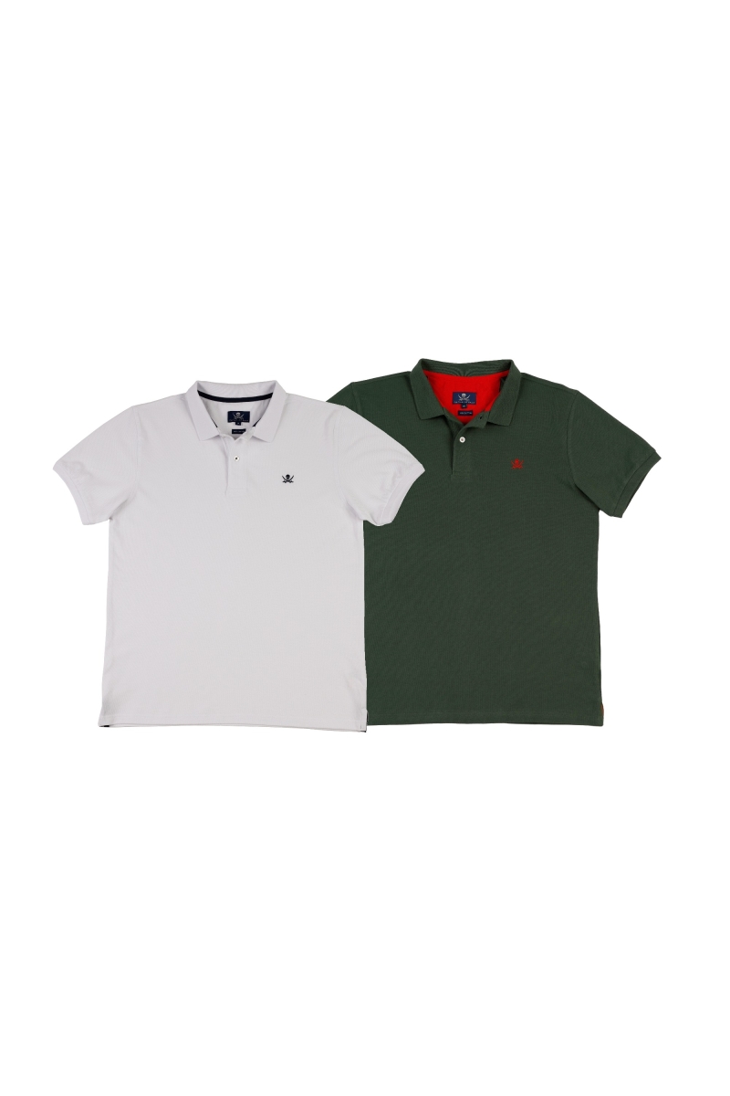 Pack 2 Polos Basicos Hombre The Time Of Bocha RV1PK.PL Blanco-V.Bot