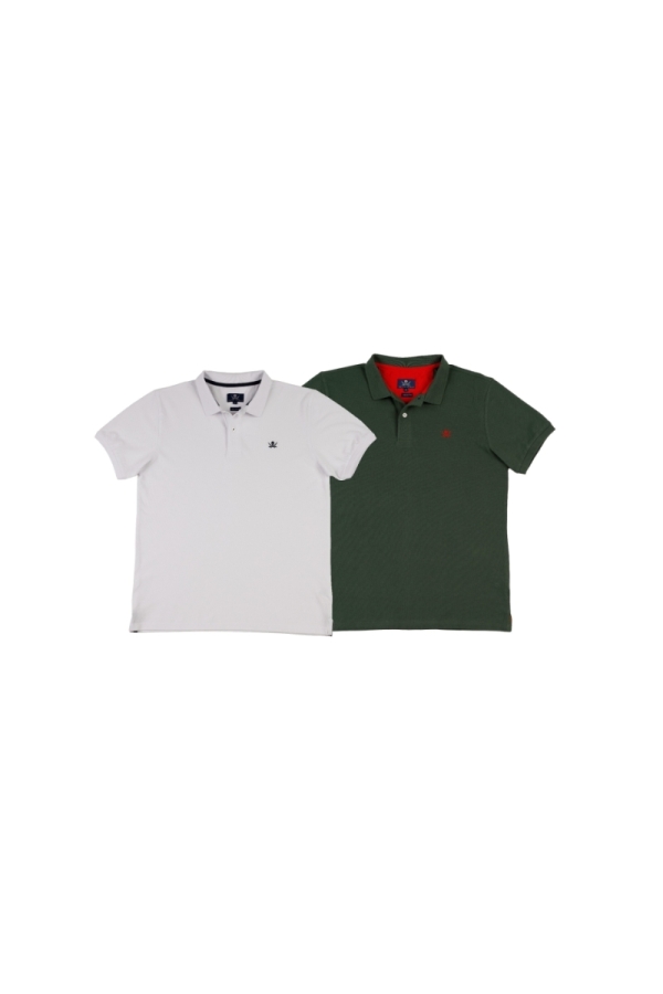 Pack 2 Polos Basicos Hombre The Time Of Bocha RV1PK.PL Blanco-V.Bot
