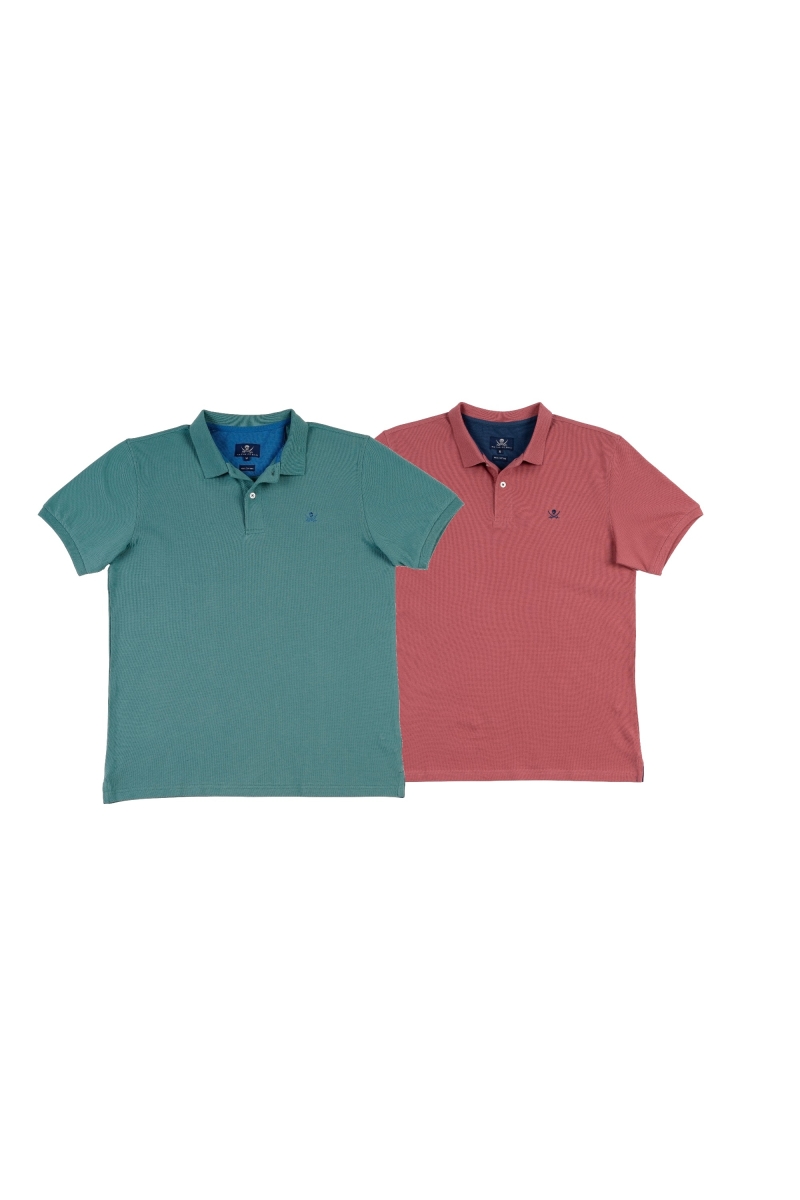 Pack 2 Polos Basicos Hombre The Time Of Bocha RV1PK.PL Menta-Garnet