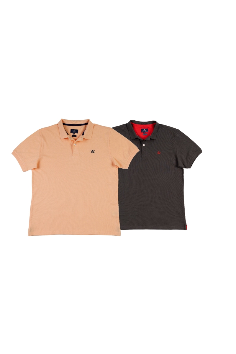 Pack 2 Polos Basicos Hombre The Time Of Bocha RV1PK.PL Apricot-Gris.Sol