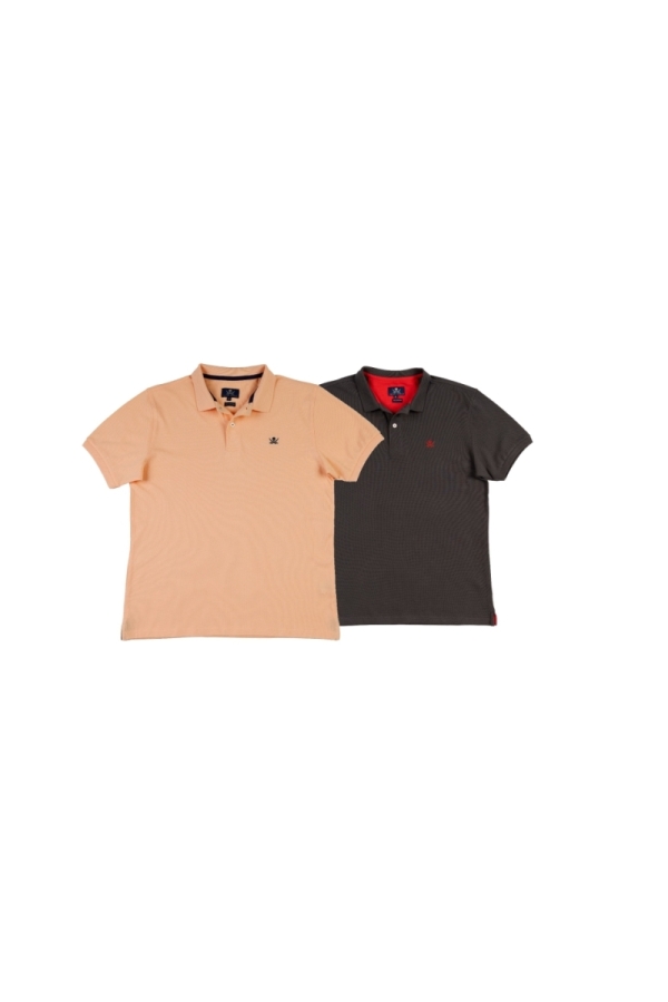Pack 2 Polos Basicos Hombre The Time Of Bocha RV1PK.PL Apricot-Gris.Sol