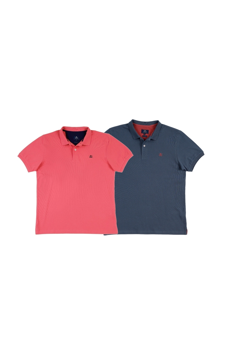 Pack 2 Polos Basicos Hombre The Time Of Bocha RV1PK.PL Coral-Azul.Mir