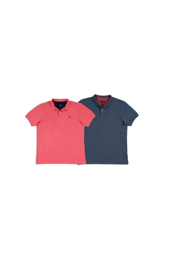 Pack 2 Polos Basicos Hombre The Time Of Bocha RV1PK.PL Coral-Azul.Mir
