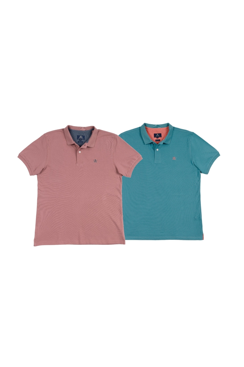 Pack 2 Polos Basicos Hombre The Time Of Bocha RV1PK.PL Maquilla-Turquesa