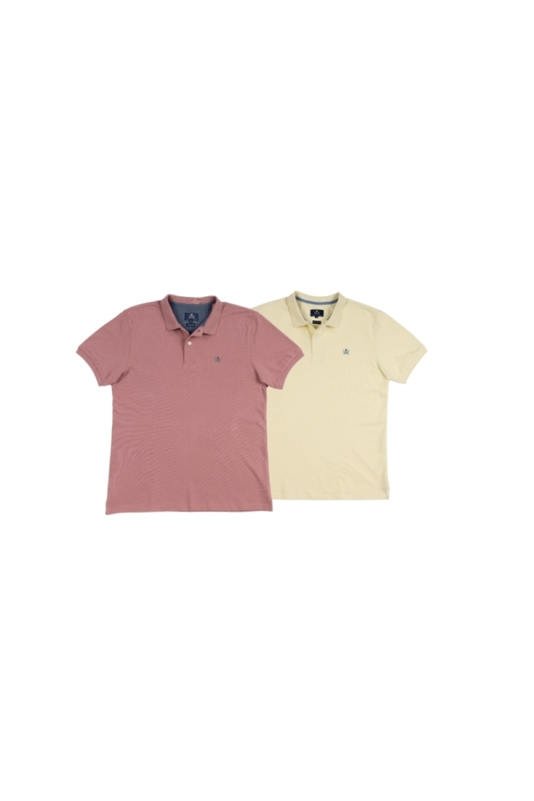 Pack 2 Polos Basicos Hombre The Time Of Bocha RV1PK.PL Maquilla-Amarillo