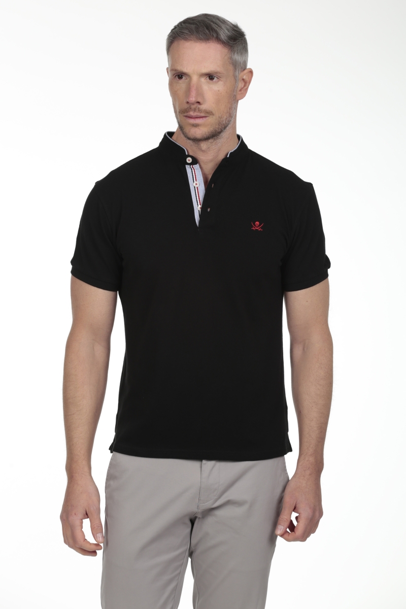 Pack 2 Polos Cuello Mao Hombre The Time Of Bocha RV1PK.PL Negro.V.Bot 2