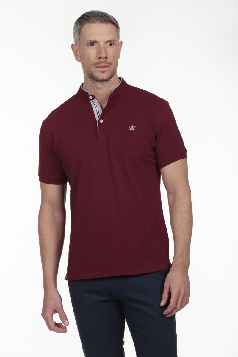 Pack 2 Polos Cuello Mao Hombre The Time Of Bocha RV1PK.PL Burdeos-Menta 2