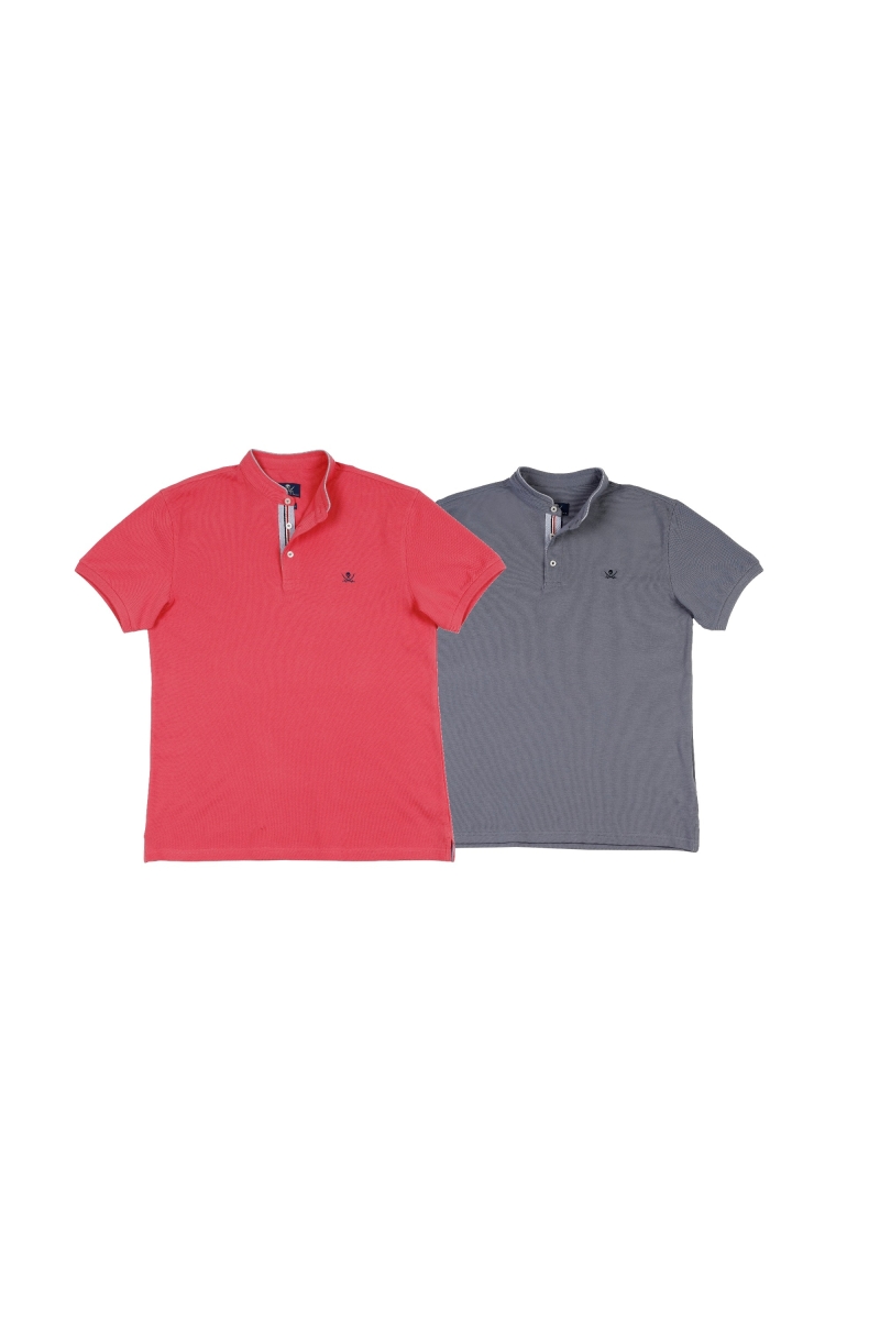 Pack 2 Polos Cuello Mao Hombre The Time Of Bocha RV1PK.PL Coral-Gris