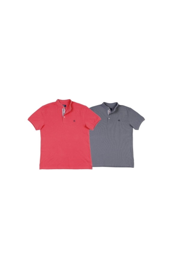 Pack 2 Polos Cuello Mao Hombre The Time Of Bocha RV1PK.PL Coral-Gris