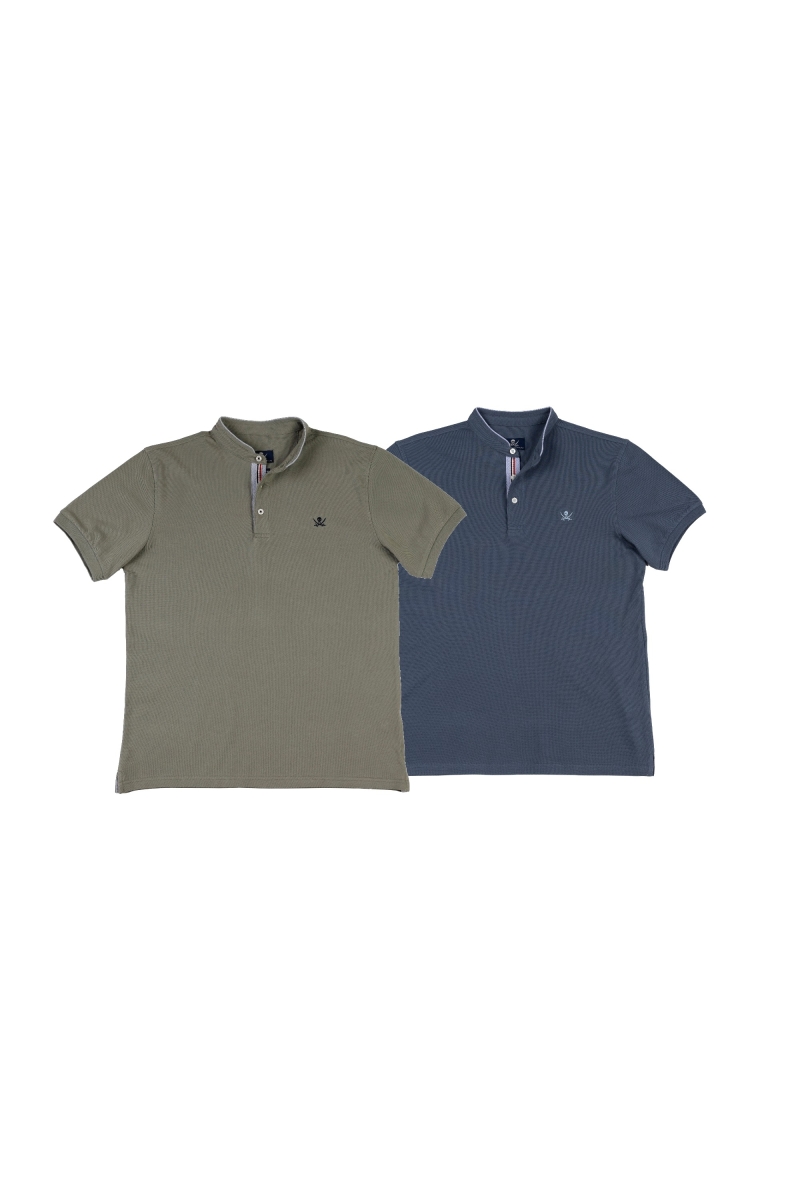 Pack 2 Polos Cuello Mao Hombre The Time Of Bocha RV1PK.PL V.Shadow-Azul.Mir