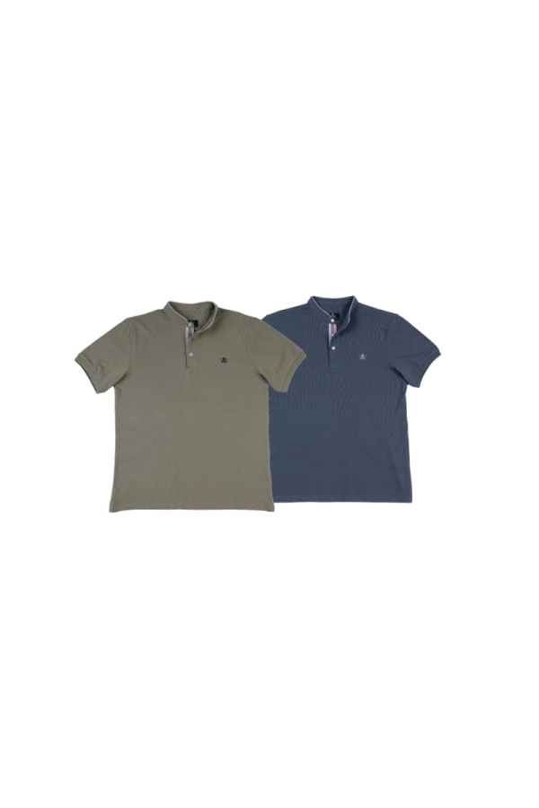 Pack 2 Polos Cuello Mao Hombre The Time Of Bocha RV1PK.PL V.Shadow-Azul.Mir