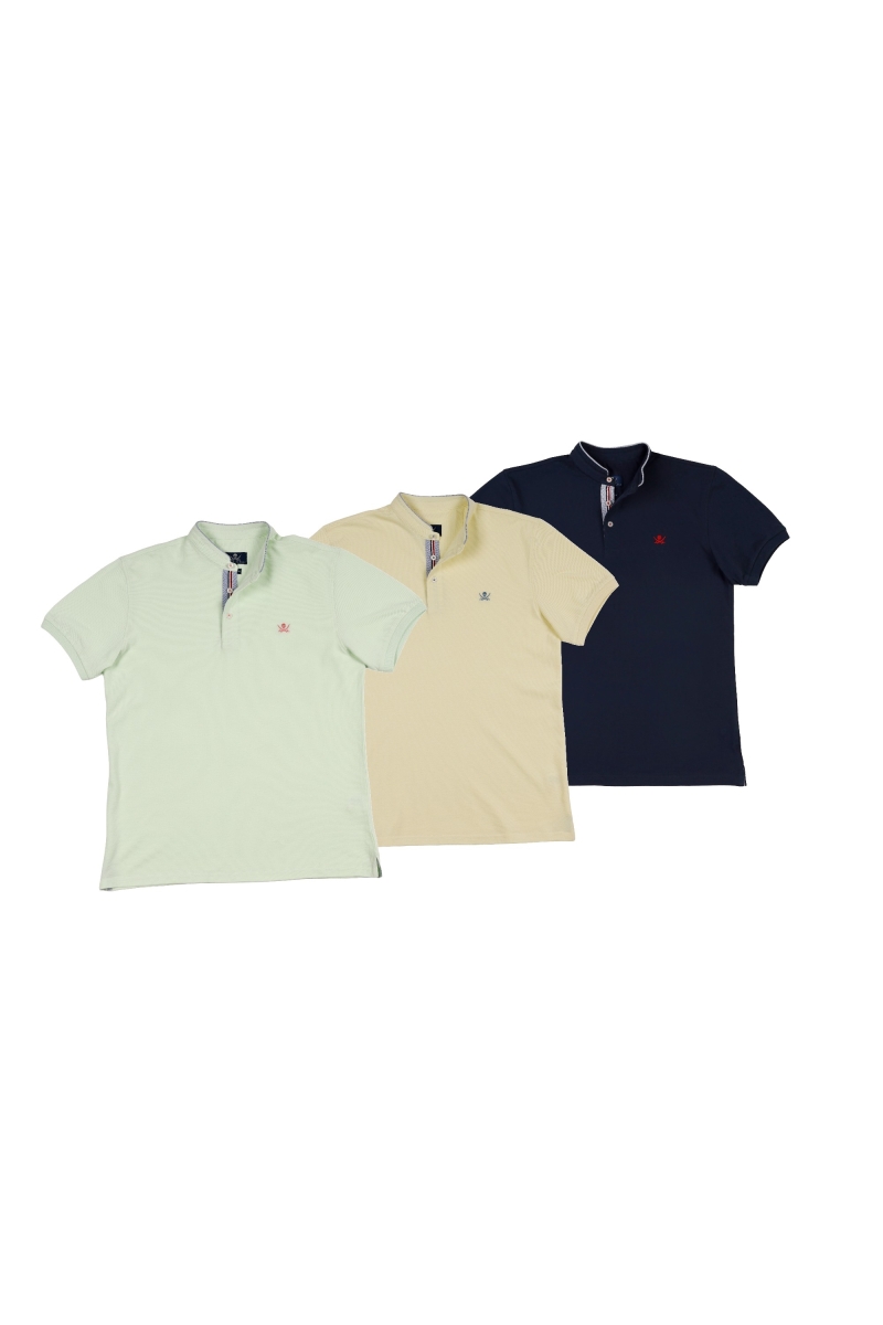 Pack 3 Polos Cuello Mao Hombre The Time Of Bocha RV1PK.PL V.Manzan-Amarillo-Marino