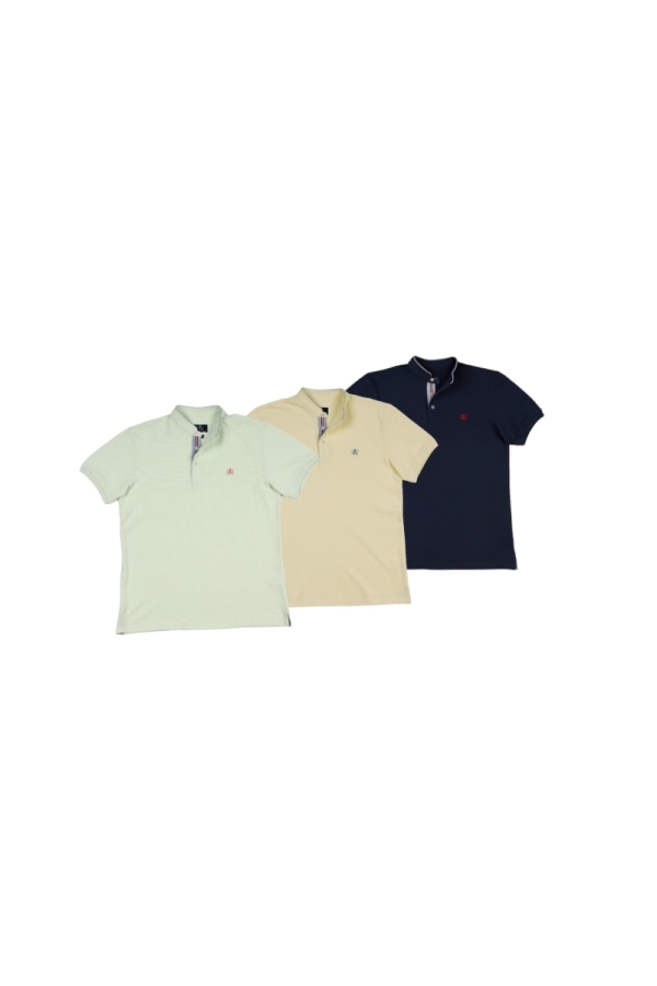 Pack 3 Polos Cuello Mao Hombre The Time Of Bocha RV1PK.PL V.Manzan-Amarillo-Marino