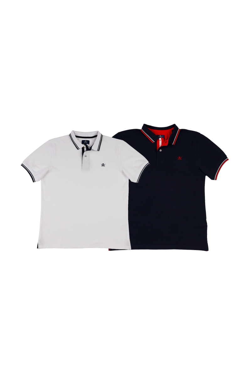 Pack 2  Polos Pirata Hombre The Time Of Bocha RV1PK.PL Blanco-Marino
