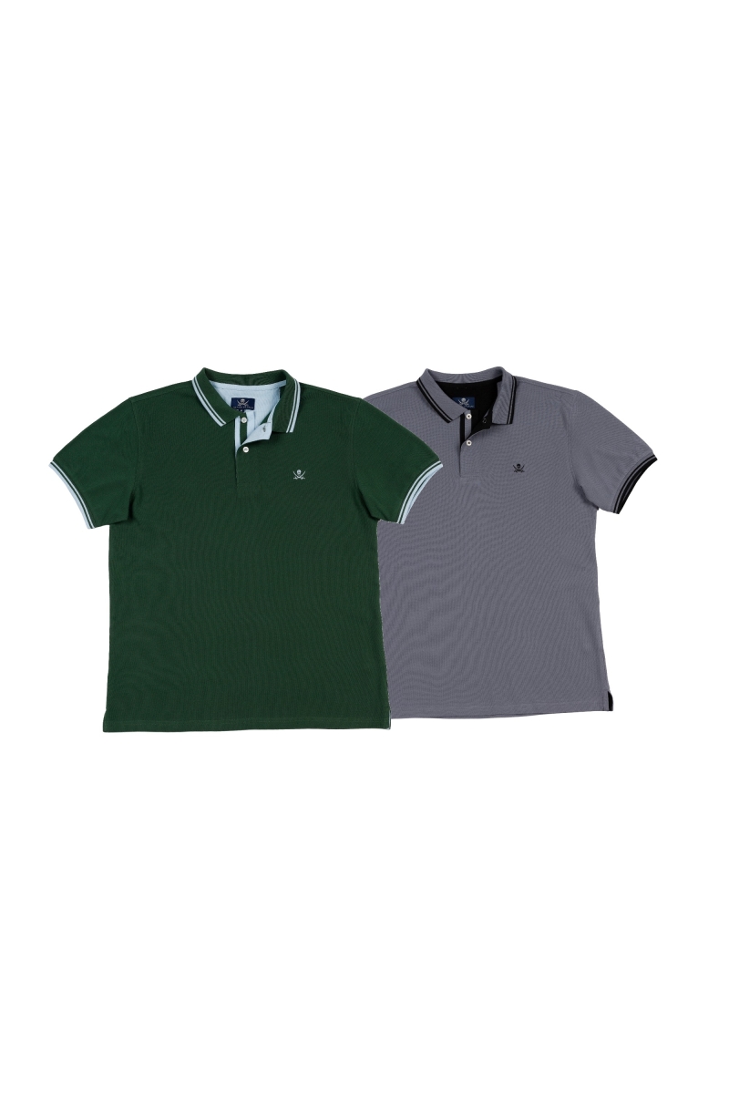 Pack 2  Polos Pirata Hombre The Time Of Bocha RV1PK.PL V.Bot-Gris