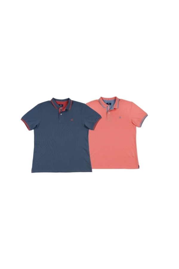 Pack 2  Polos Pirata Hombre The Time Of Bocha RV1PK.PL Azul.Mir_Salmon