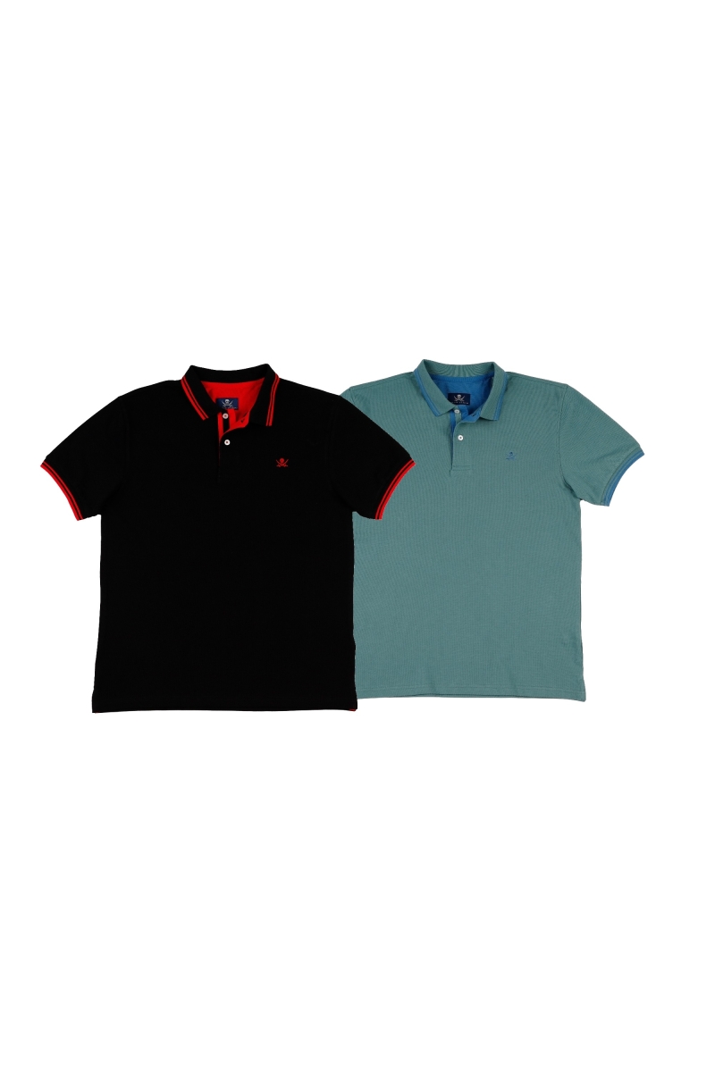 Pack 2  Polos Pirata Hombre The Time Of Bocha RV1PK.PL Negro-Menta