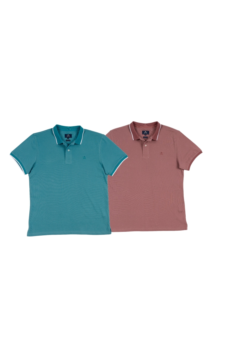 Pack 2  Polos Combi Hombre The Time Of Bocha RV1PK.PL Turquesa-Maquilla