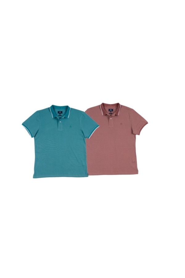 Pack 2  Polos Combi Hombre The Time Of Bocha RV1PK.PL Turquesa-Maquilla