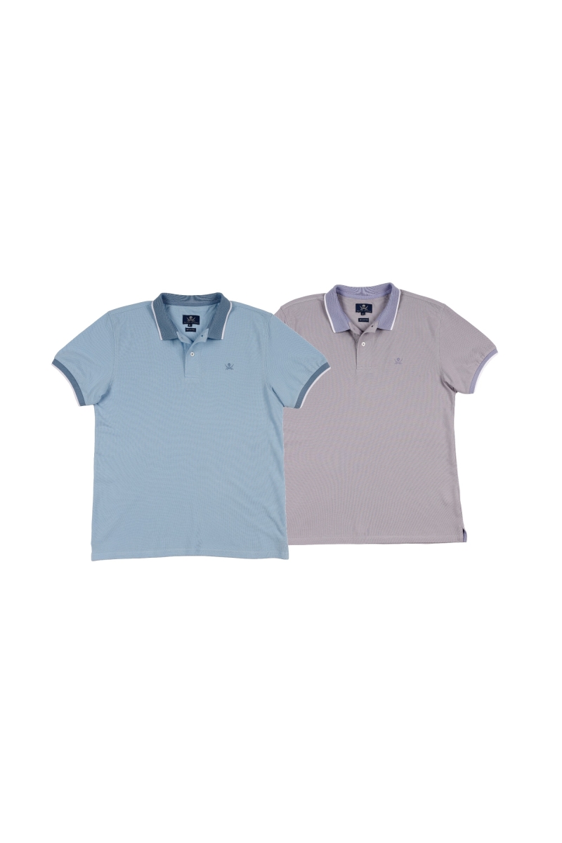 Pack 2  Polos Combi Hombre The Time Of Bocha RV1PK.PL Celeste-Malva