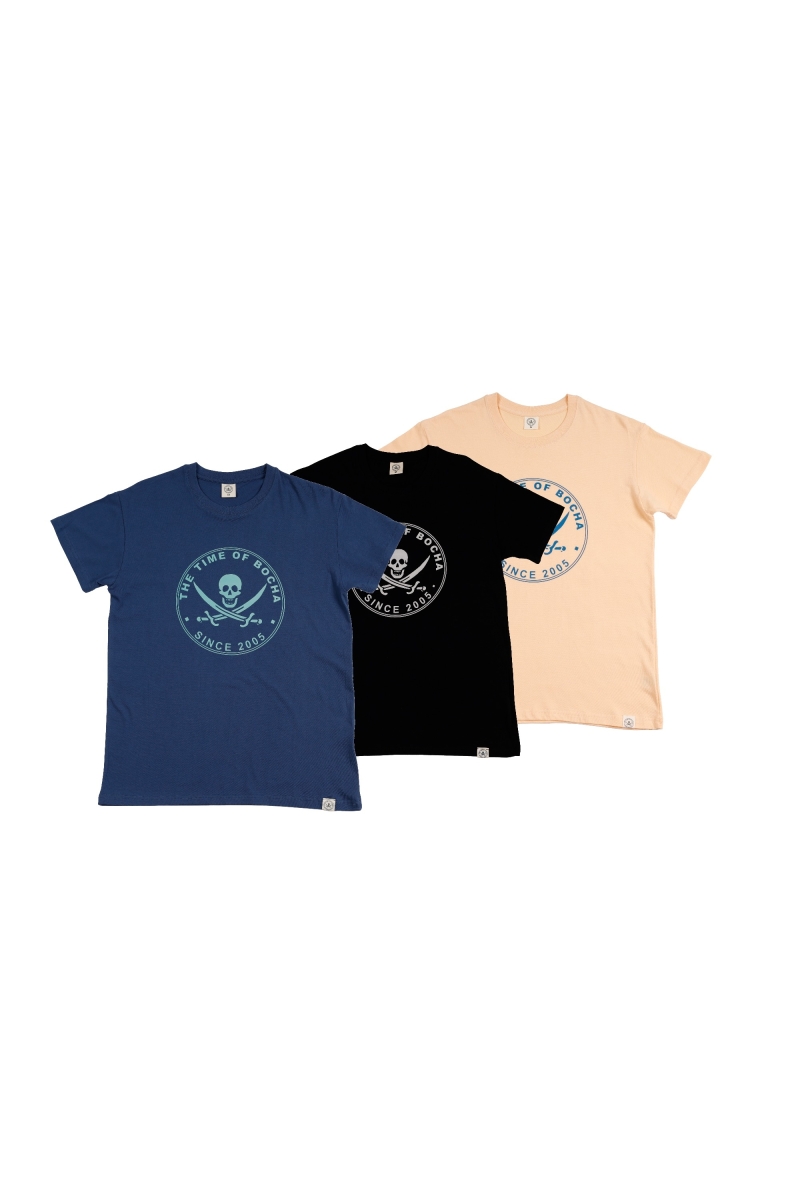 Pack 3 Camisetas Hombre The Time Of Bocha RV1PK.CM Denim-Negro-Apricot