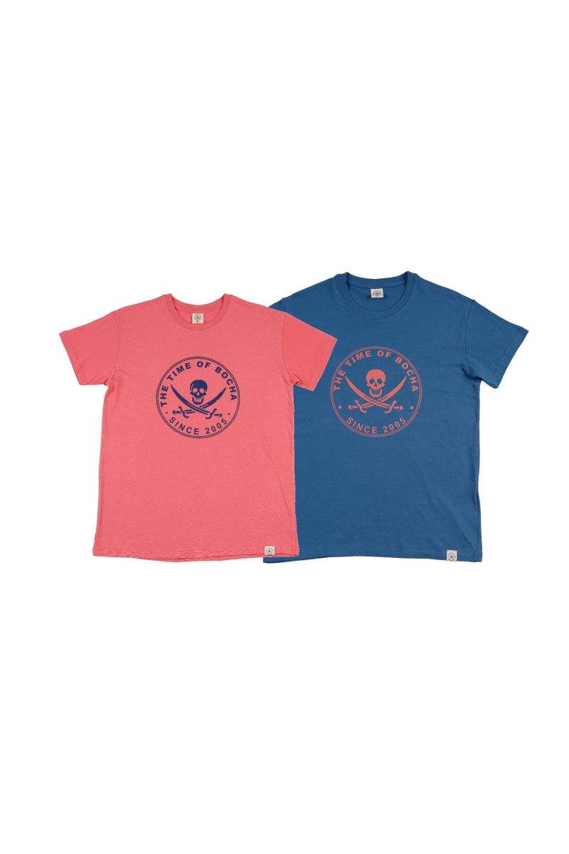 Pack 2  Camisetas Hombre The Time Of Bocha RV1PK.CM Coral-Azul.Jea