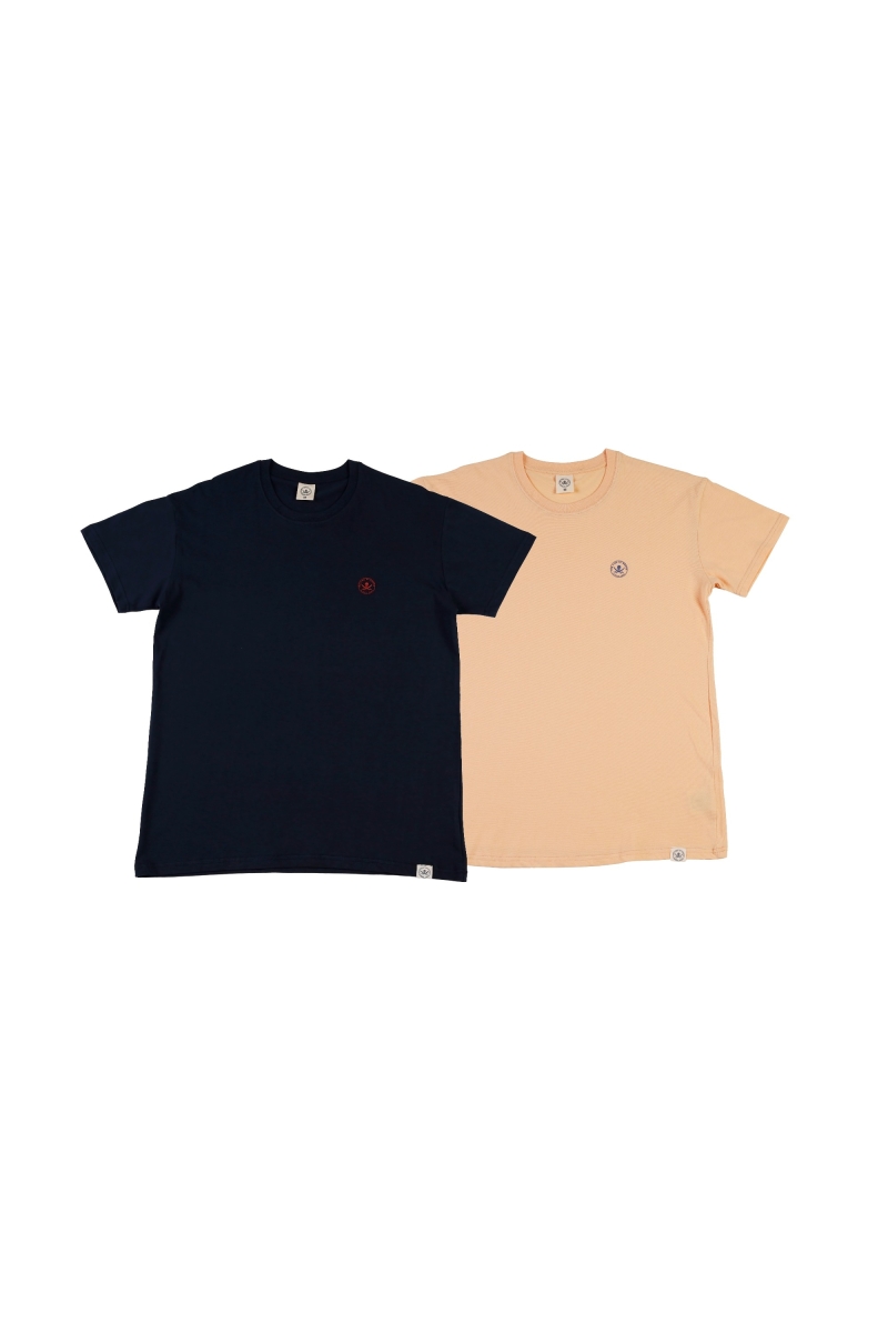 Pack 2  Camisetas Hombre The Time Of Bocha RV1PK.CM Marino-Apricot