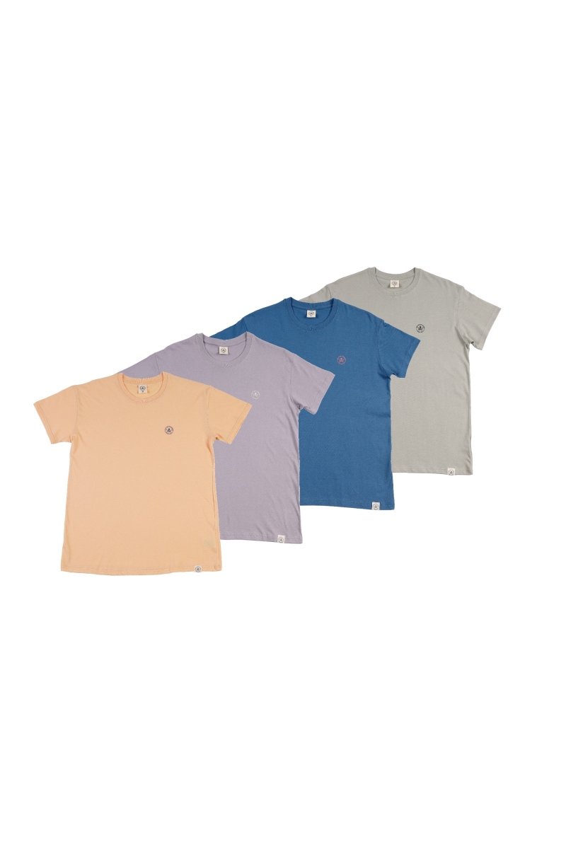 Pack 4 Camisetas Hombre The Time Of Bocha RV1PK.CM Apricot-Malva-Azul.Jea-Gris
