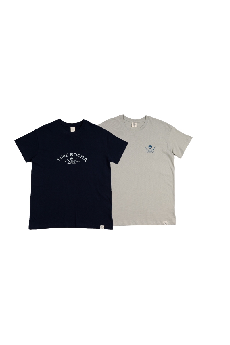 Pack 2  Camisetas Hombre The Time Of Bocha RV1PK.CM Marino-Gris