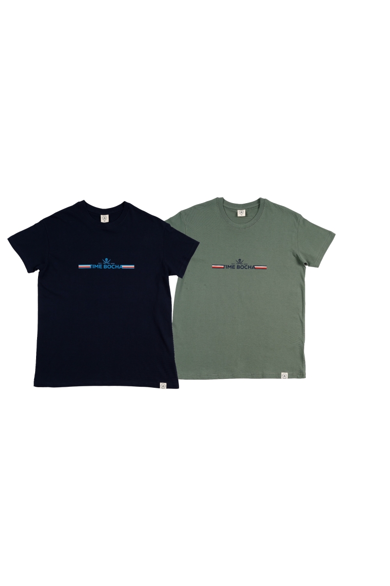 Pack 2  Camisetas Hombre The Time Of Bocha RV1PK.CM Marino-Verde