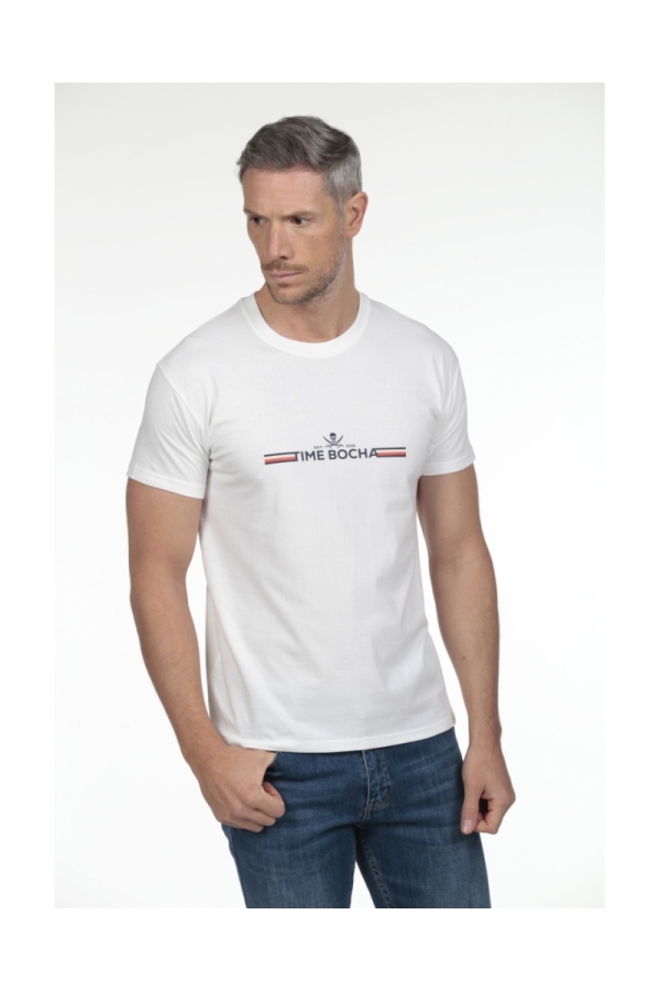 Pack 2  Camisetas Hombre The Time Of Bocha RV1PK.CM Blanco-Azul.Vin