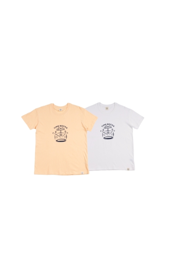 Pack 2  Camisetas Hombre The Time Of Bocha RV1PK.CM Apricot-Blanco