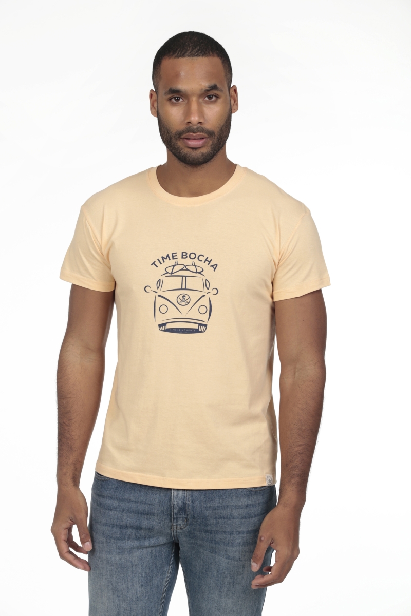 Pack 2  Camisetas Hombre The Time Of Bocha RV1PK.CM Apricot-Blanco 2