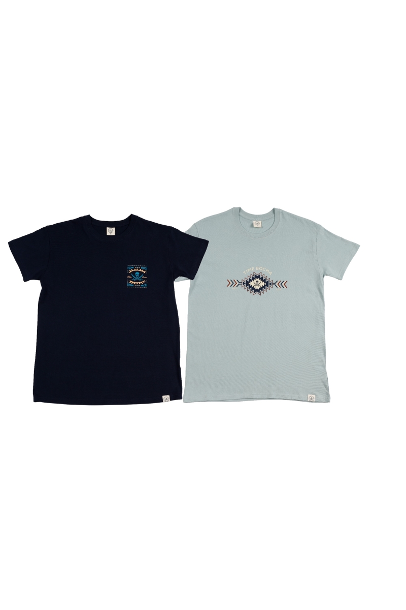 Pack 2  Camisetas Hombre The Time Of Bocha RV1PK.CM Marino-Aloe