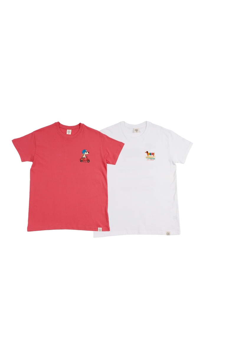 Pack 2  Camisetas Hombre The Time Of Bocha RV1PK.CM Coral-Blanco