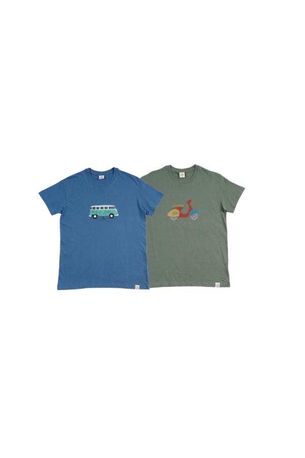Pack 2  Camisetas Hombre The Time Of Bocha RV1PK.CM Azul.Jea-Verde