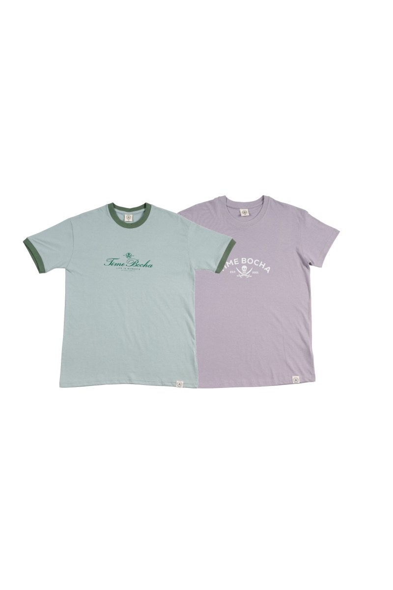 Pack 2  Camisetas Hombre The Time Of Bocha RV1PK.CM Aloe-Malva