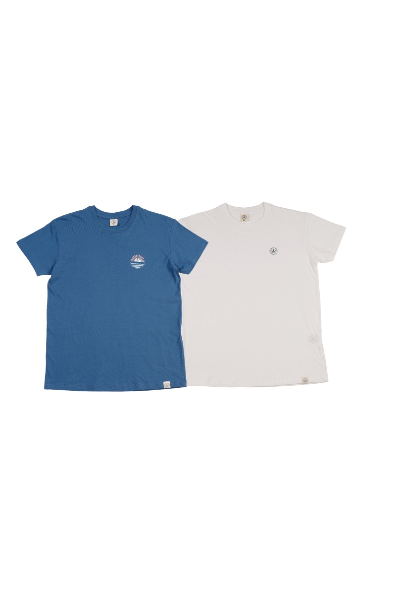 Pack 2  Camisetas Hombre The Time Of Bocha RV1PK.CM Azul.Jea-Blanco
