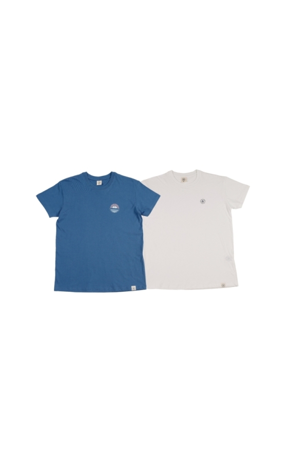 Pack 2  Camisetas Hombre The Time Of Bocha RV1PK.CM Azul.Jea-Blanco