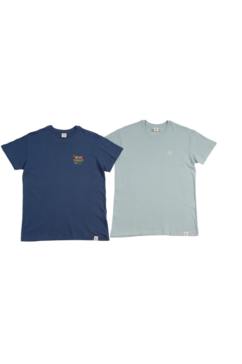 Pack 2  Camisetas Hombre The Time Of Bocha RV1PK.CM Denim-Aloe