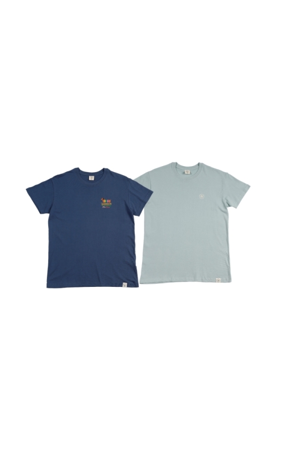 Pack 2  Camisetas Hombre The Time Of Bocha RV1PK.CM Denim-Aloe