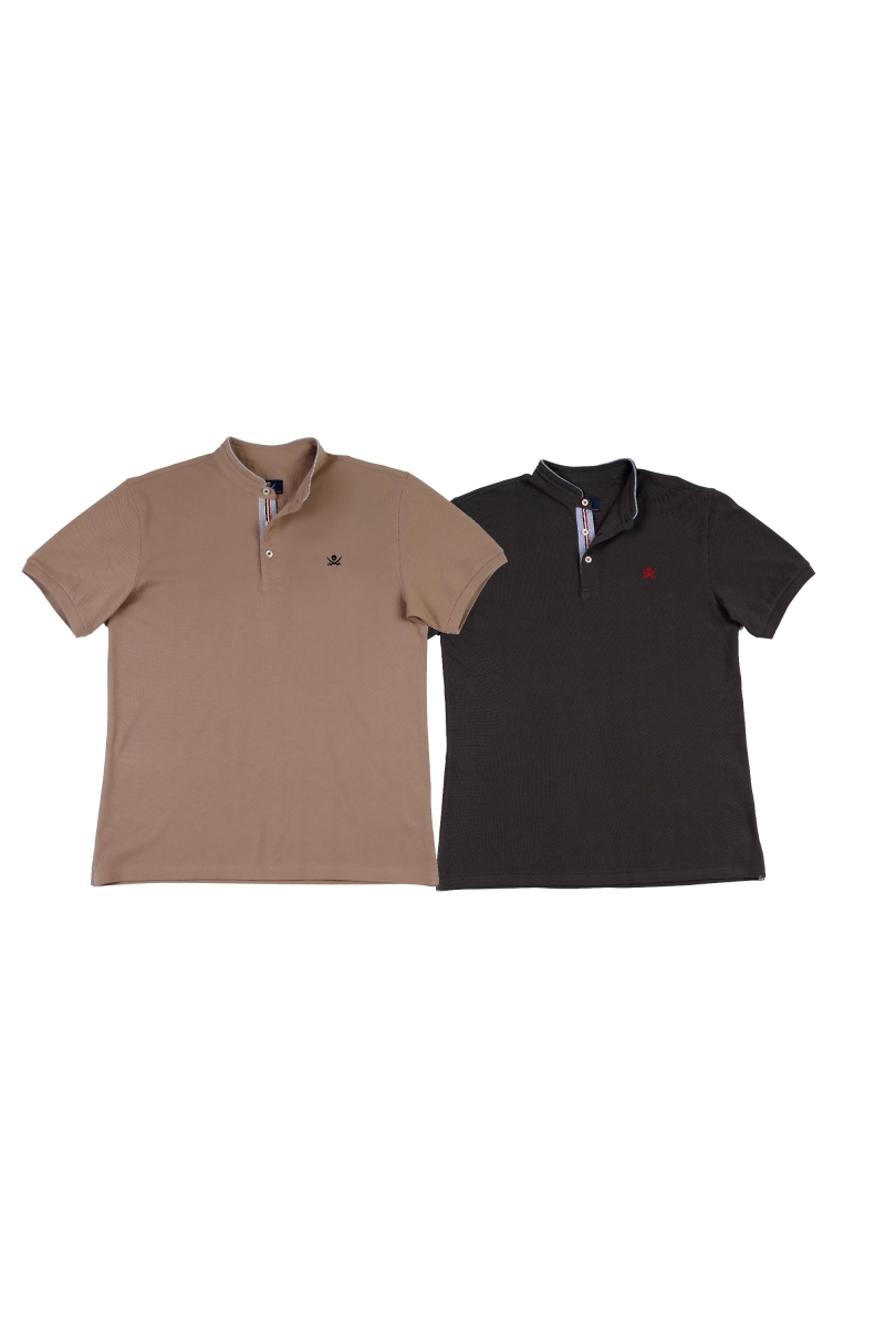 Pack 2 Polos Cuello Mao Hombre The Time Of Bocha RV1PK.PL Arena-Gris.Sol