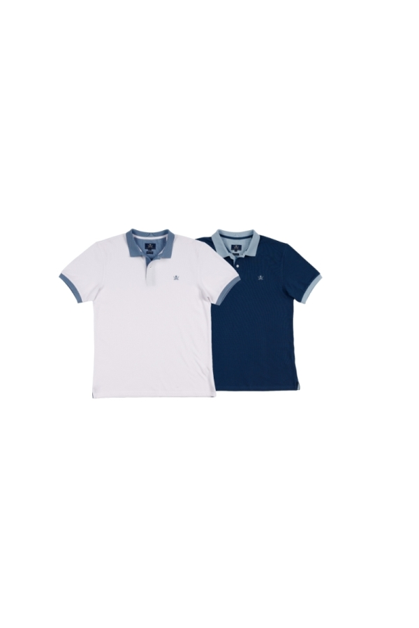 Pack 2  Polos Hombre The Time Of Bocha RV1PK.PL Blanco-Denim