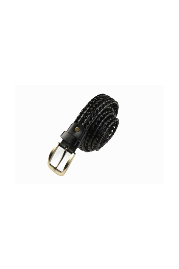 Cinturon Trenzado Cuero Hombre The Time Of Bocha RV1TB009 Negro