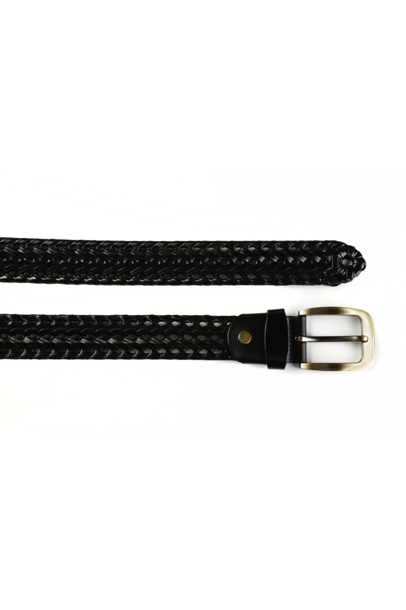 Cinturon Trenzado Cuero Hombre The Time Of Bocha RV1TB009 Negro 2