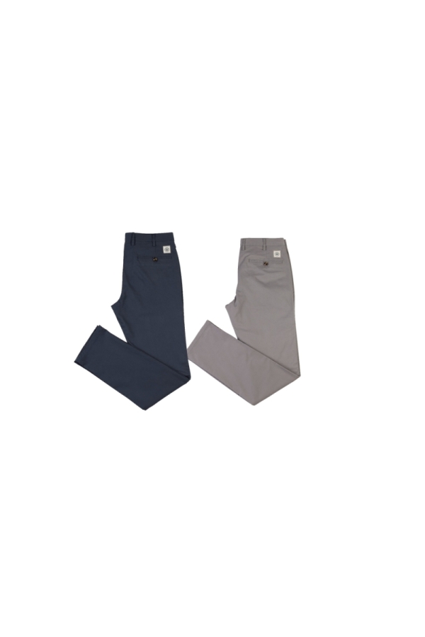 Pack2  Pantalones Chino Hombre The Time Of Bocha RV1PK.PANT Denim-Gris