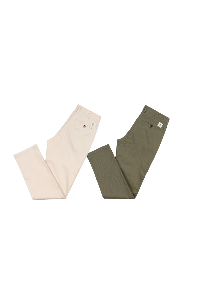 Pack2  Pantalones Chino Hombre The Time Of Bocha RV1PK.PANT Bl.Roto-Verde