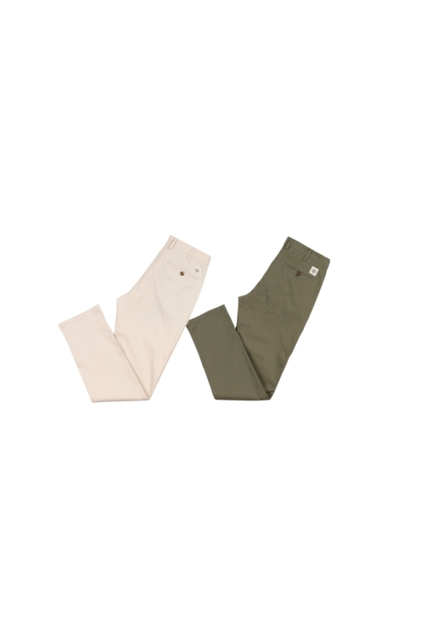 Pack2  Pantalones Chino Hombre The Time Of Bocha RV1PK.PANT Bl.Roto-Verde