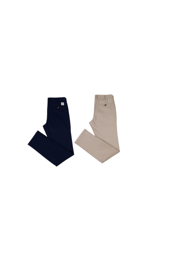 Pack2  Pantalones Chino Hombre The Time Of Bocha RV1PK.PANT Marino-Piedra