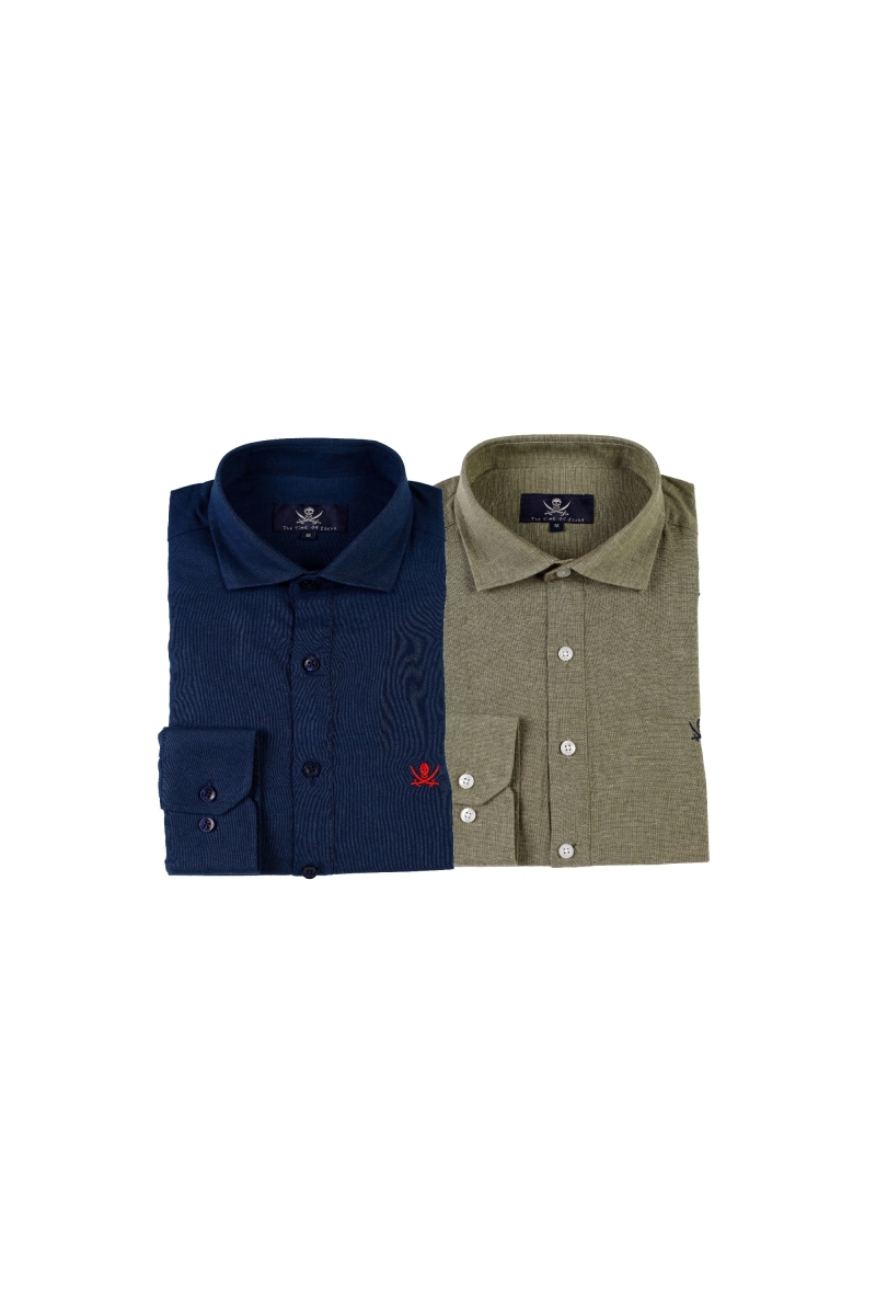 Pack 2  Camisas Poleras Hombre The Time Of Bocha RV1PK.CS Marino-Verde